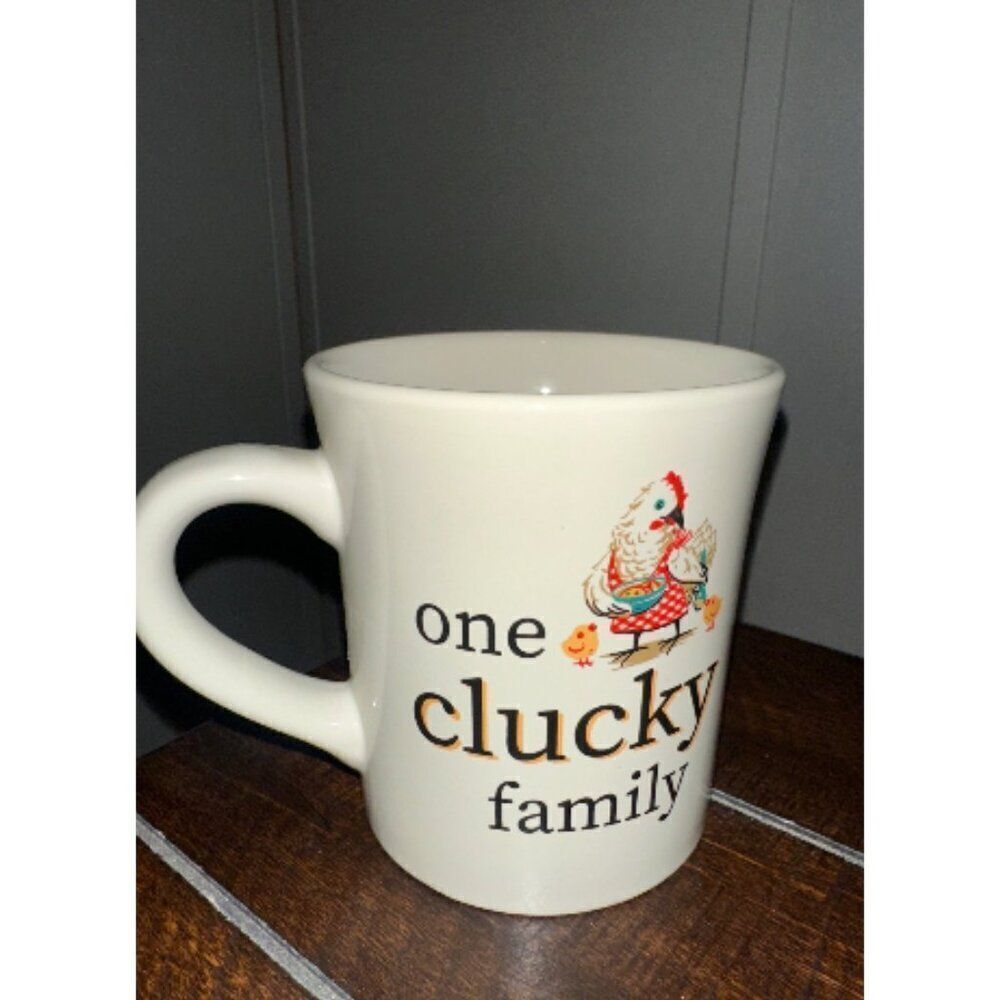 Open Road‎ “One Clucky Family” Chicken Themed Double Sided Coffee / Tea Mug